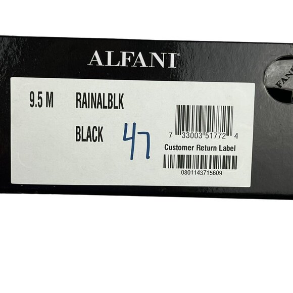 Alfani Raina Black Leather Slingbacks Peep-Toe Wedge Heel Sz. 9.5 - Picture 8 of 8